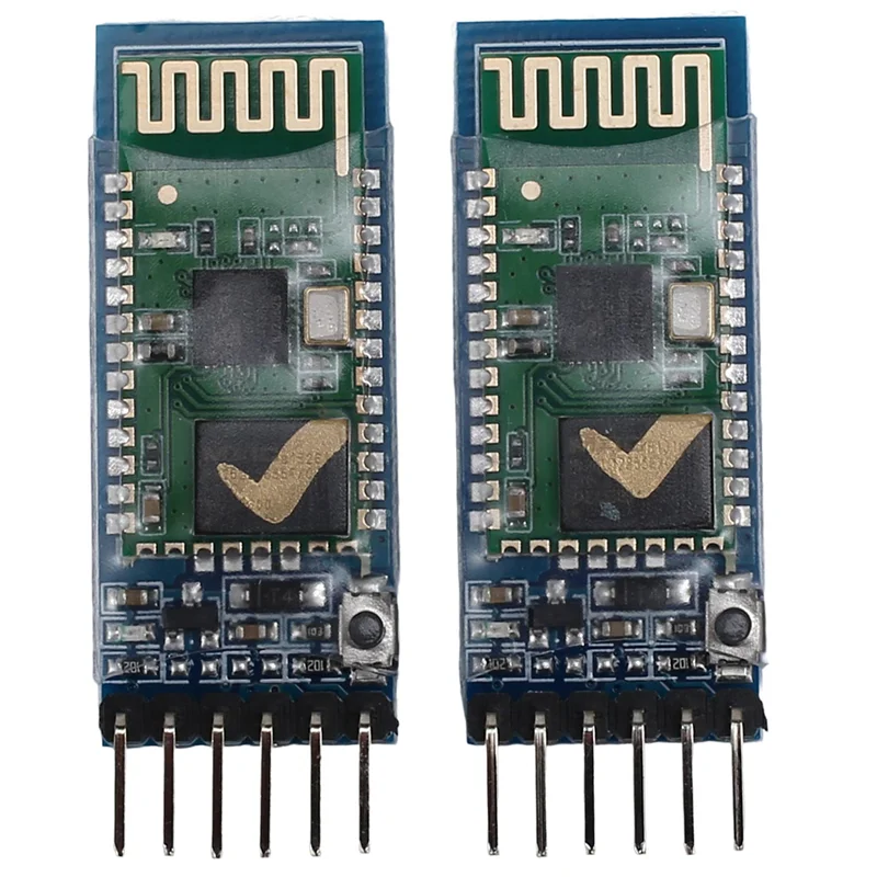 Transceptor sem fio Bluetooth, Módulo Escravo, RS232, TTL para UART Conversor e Adaptador para Arduino, HC-05, 6 Pin RF, 2Pcs