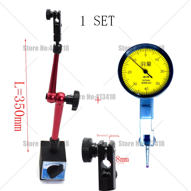 Hot Meetklok 0-10mm Universele Magnetische Stand Basishouder 0-0.8mm 0-0.2mm Wijzerplaat Test Comparator voor Apparatuur Kalibratie