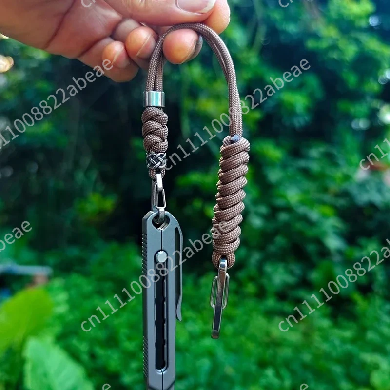 Double End Stainless Steel Buckle Hanging Rope Backpack Flashlight Paracord Keychain Hand Rope Lanyard Camping Anti-lost Cord