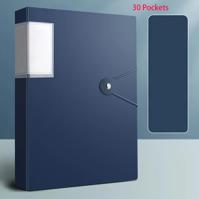 

30-Pocket A4 File Folder, Suitable for A4 Size Documents and Papers, PP Material, High Transparency and Waterproof