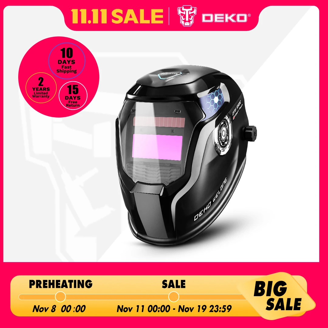 Solar Auto Darkening Welding Helmet 9-13