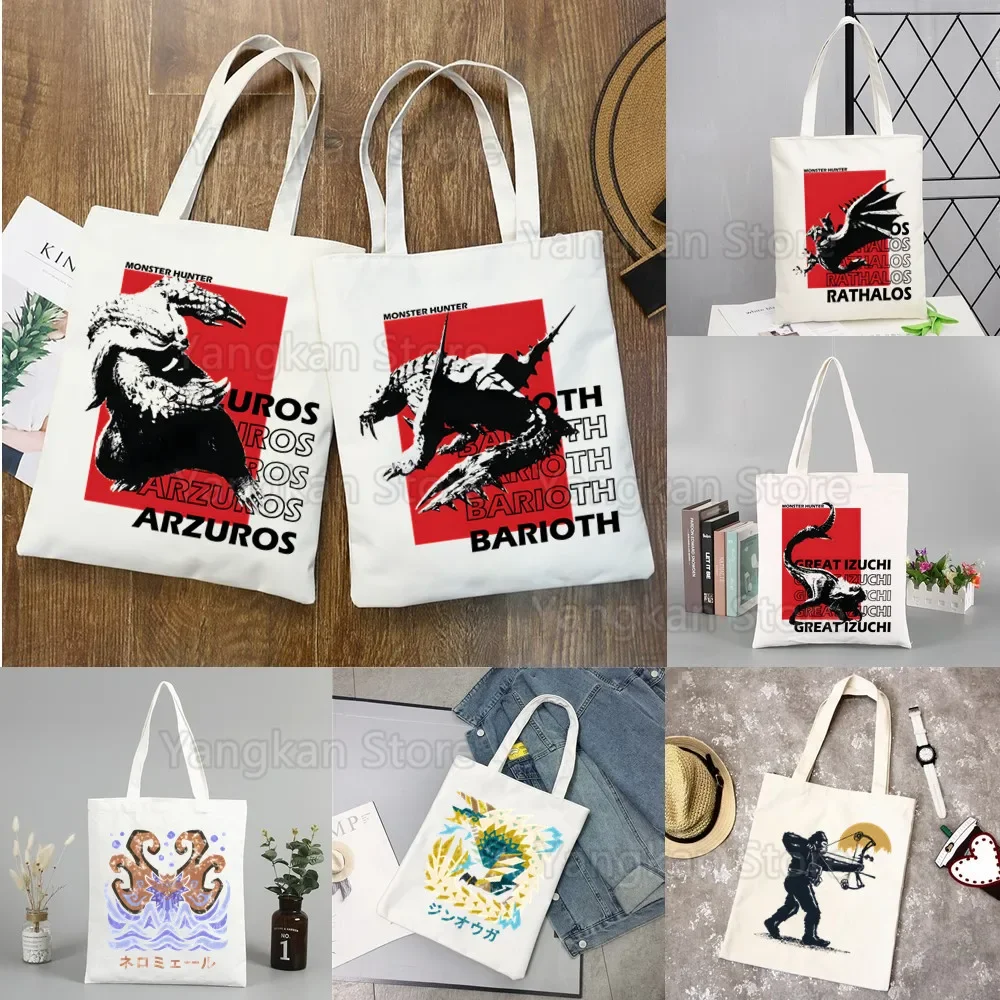 Monster Hunter Shopping Bag Grocery Handbag Bolsas De Tela Tote Bolsa Shopping Bag Jute Tote Fabric Custom