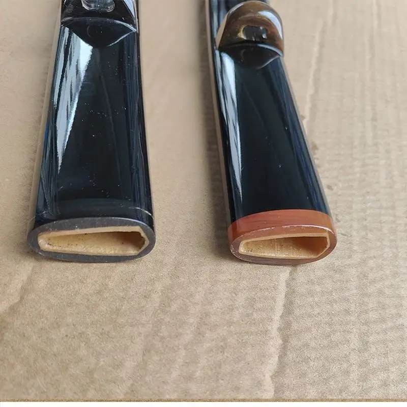 Funda de madera personalizada, espada japonesa Saya, laca negra brillante, cuerno de búfalo Real, Katana Saya, dos opciones