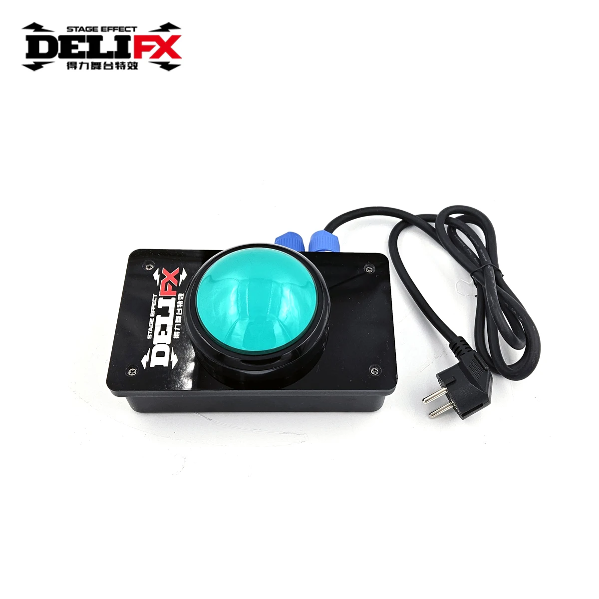 

DELIFX Power ON/OFF Switch Push Button Illuminated GREEN LED Light Gender Reveal Self-rest Trigger Box for Stage Effect Machine