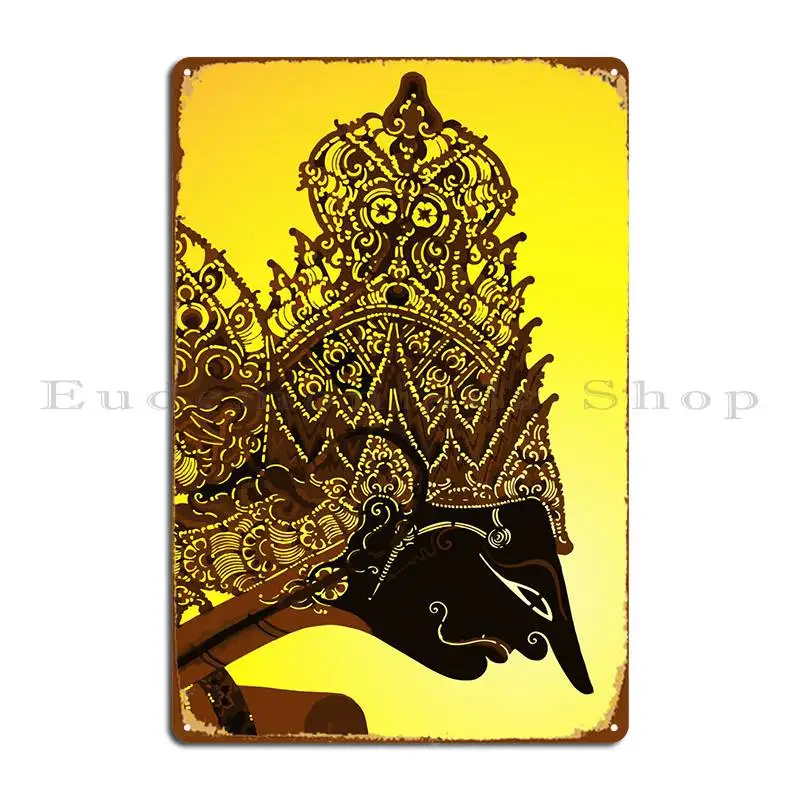 Wayang Kulit Metal Sign Painting Living Room Designing Printing Classic Tin Sign Poster