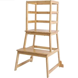 Sgabello per bambini in bambù torre di apprendimento, sgabello per gradini da cucina mobili per soggiorno sgabello per la casa e sedia per bambini moderna naturale ottomana