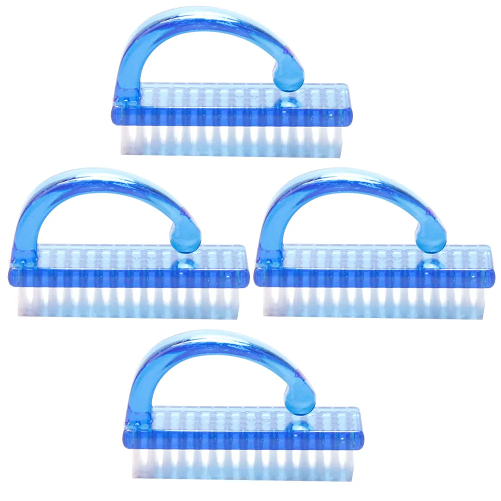 4Pcs Nail Cleaning Brush Set Finger Nail Scrub Brush Lightweight Ergonomic Handle for Nails Toes Manicure Maintenance Multi-Use