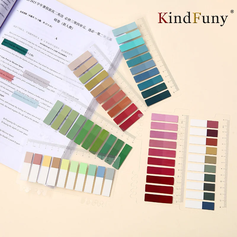 Kindfuny 200pcs Self Adhesive Page Markers Transparent Waterproof Posted It Sticky Notes Classify Files Flags Planner Stickers