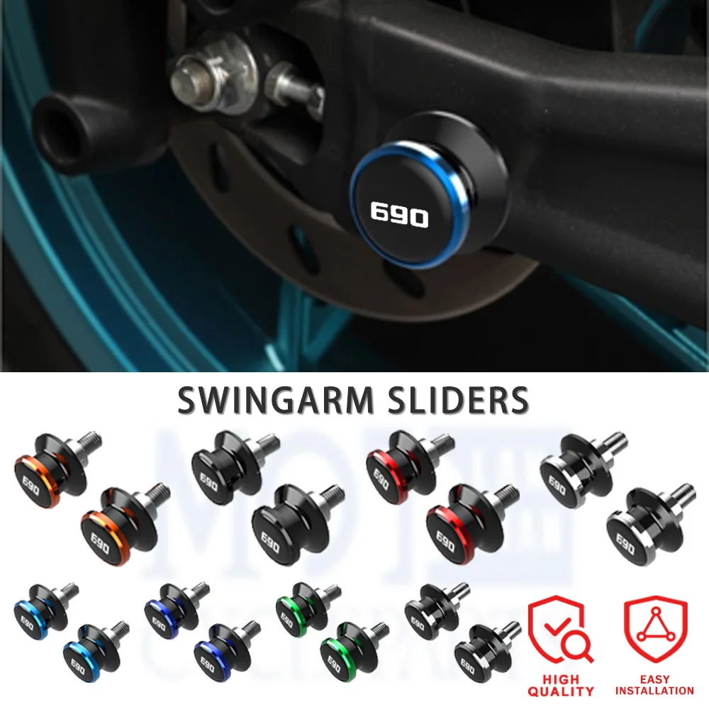 

Motorcycles Accessories 10MM Swingarm Spools Stand Screws Swingarm Sliders For 690 SMC Duke 690SMC SMC R 690Duke 2009-2023