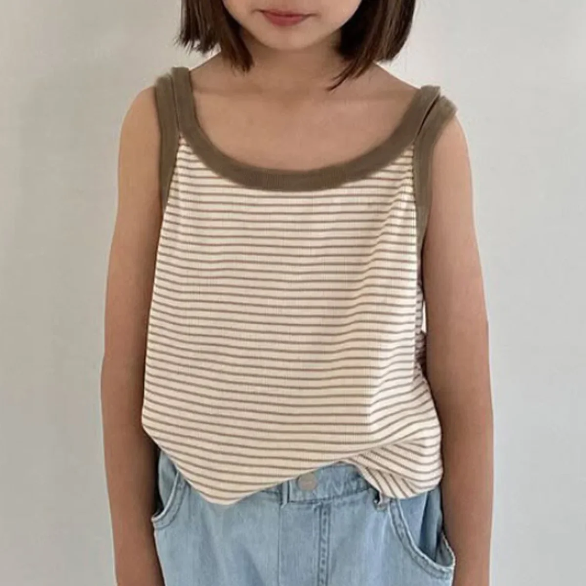 

Infant Girl Fashion Striped Vest Toddler Boy Versatile Casual Tops Tee 2025 Summer New Baby Sleeveless T Shirts Thin Cotton