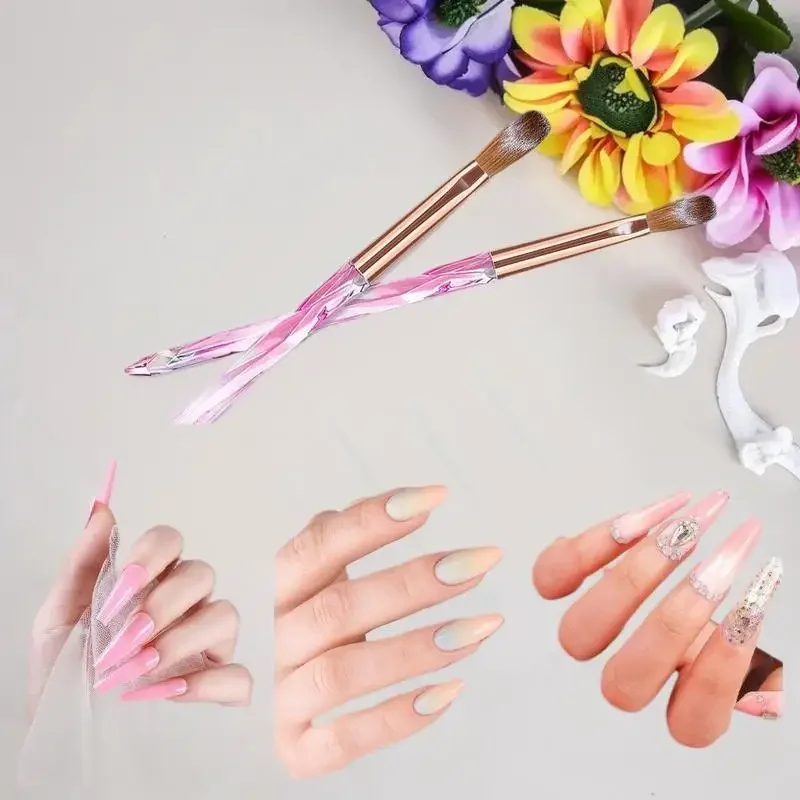 6 個のプロフェッショナルアクリルネイルブラシセット、ネイルエクステンション、3D ネイルカービング、アクリルパウダーの塗布用