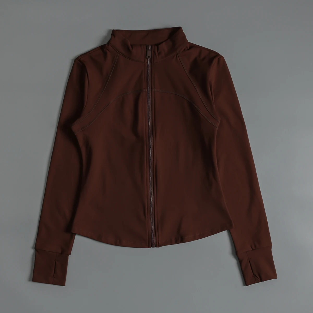 

High-end yoga clothing jacket for women with stand-up collar slim fit and velvet fitness training top professional running