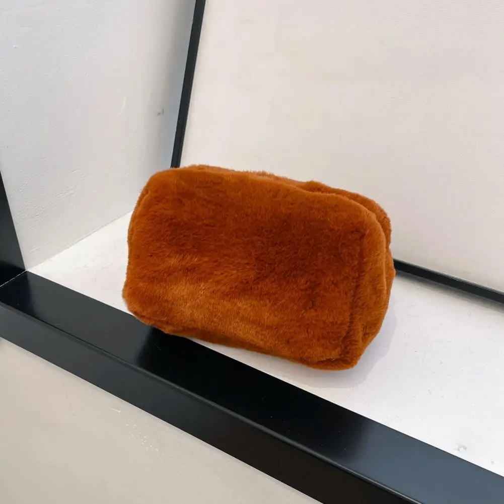 

Macaron Colored Toiletry Pouch Plush Makeup Bag with Capacity Zipper for Women Girls Portable Multifunction Travel Cosmetic