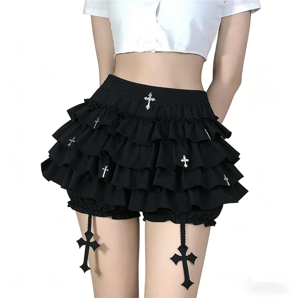 

Goth Cake Shorts Goth Mall Women Hotsweet Y2k E-girl Harajuku Cross Pendant Culottes Aesthetic Fairycore Cute Kawaii Shorts