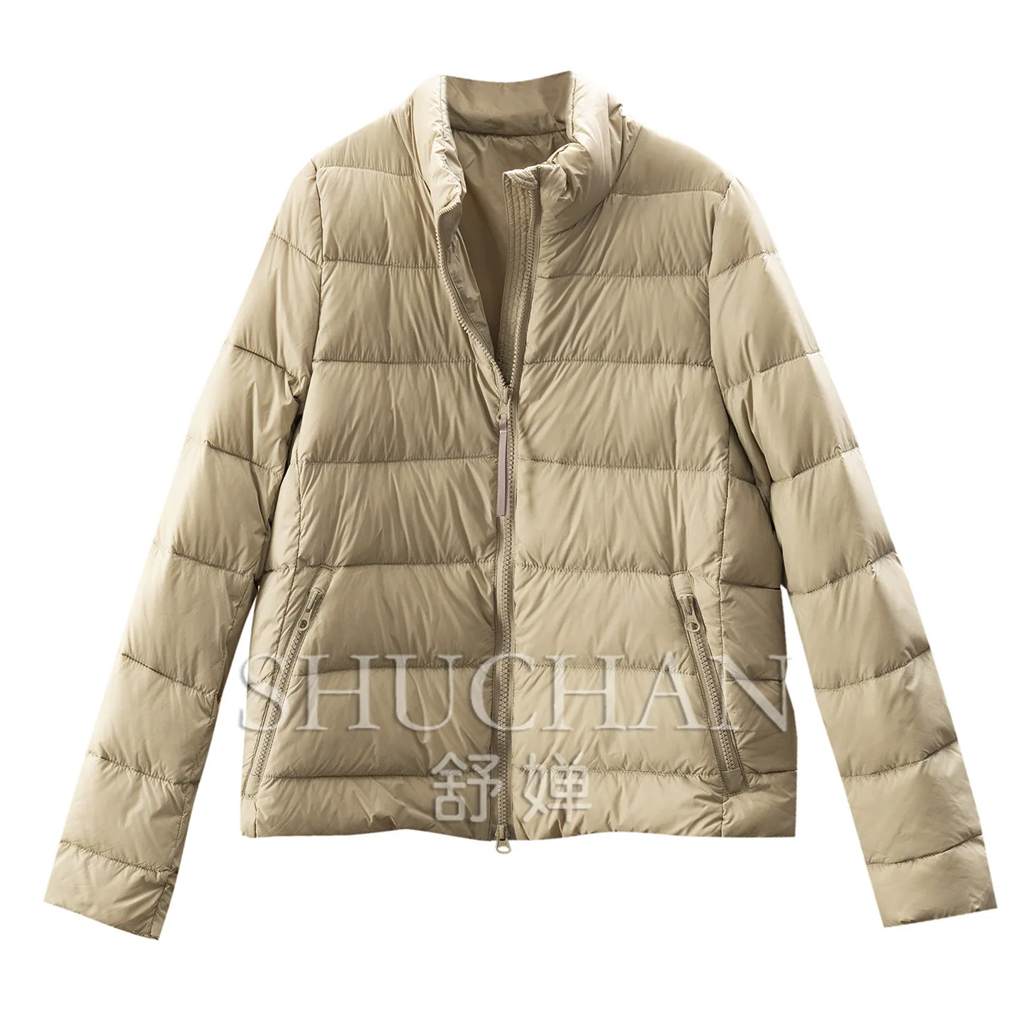 Light Ribs High Quality 90% Goose Down Stand-up Neck Down Jacket Women's E271 Casaco Feminino Inverno 2026
