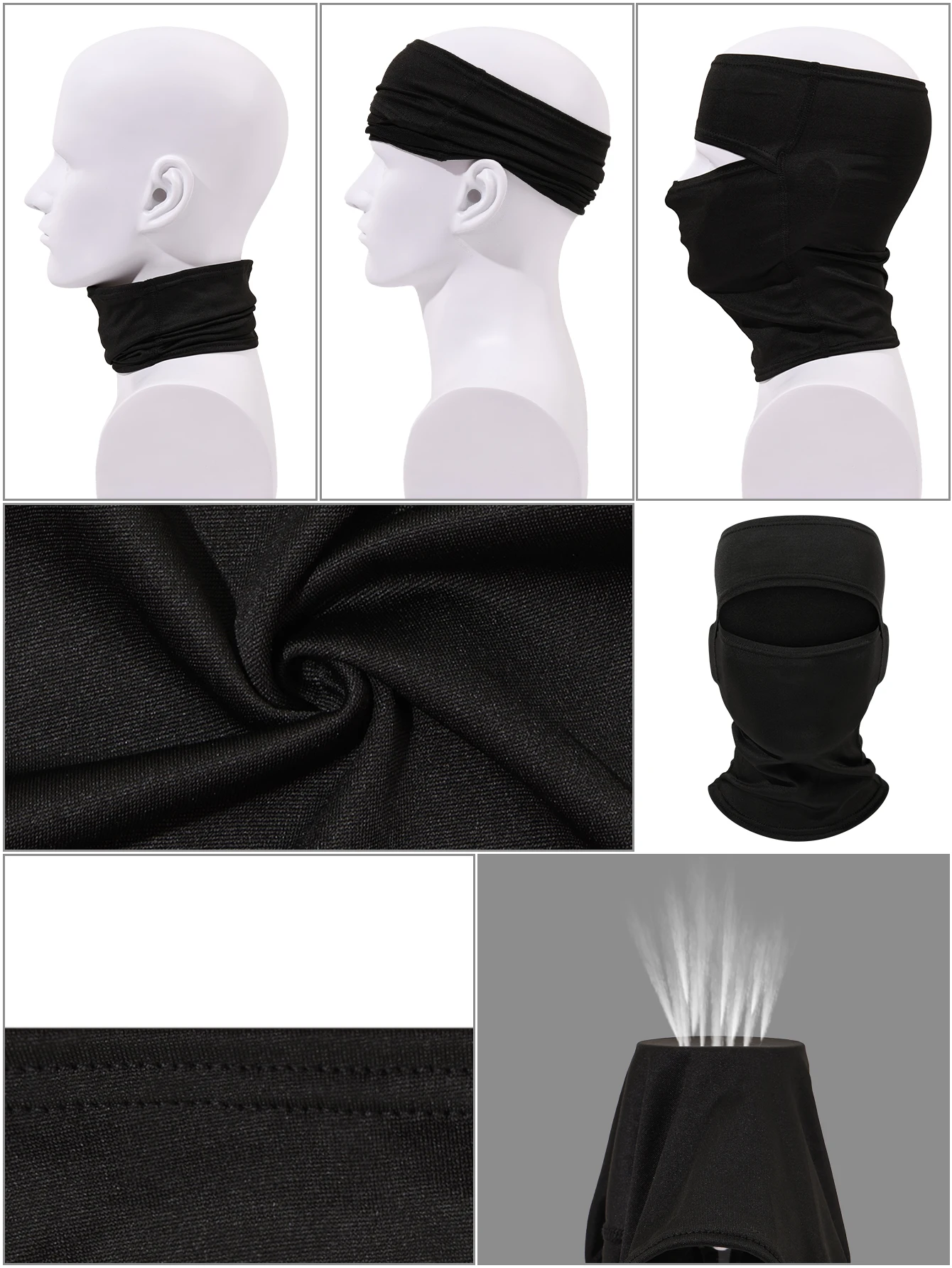 1/2/3/4/5PC Blessed Cross Ice Silk Balaclava Full Face Mask Breathable Cycling Neck Cover