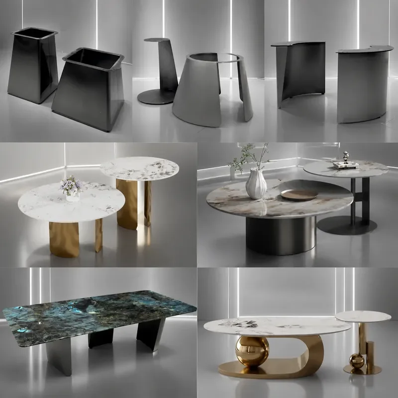 Light Luxury Marble Coffee Table Base Stainless Steel Legs for Living Room Sofa Corner Side Table Modern Furniture Bracket