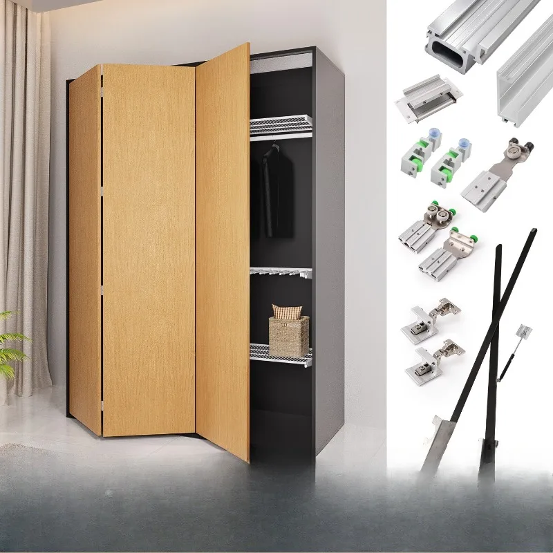 Hardware accessories, wardrobe, male pocket door, plug-in telescopic hidden swing door track