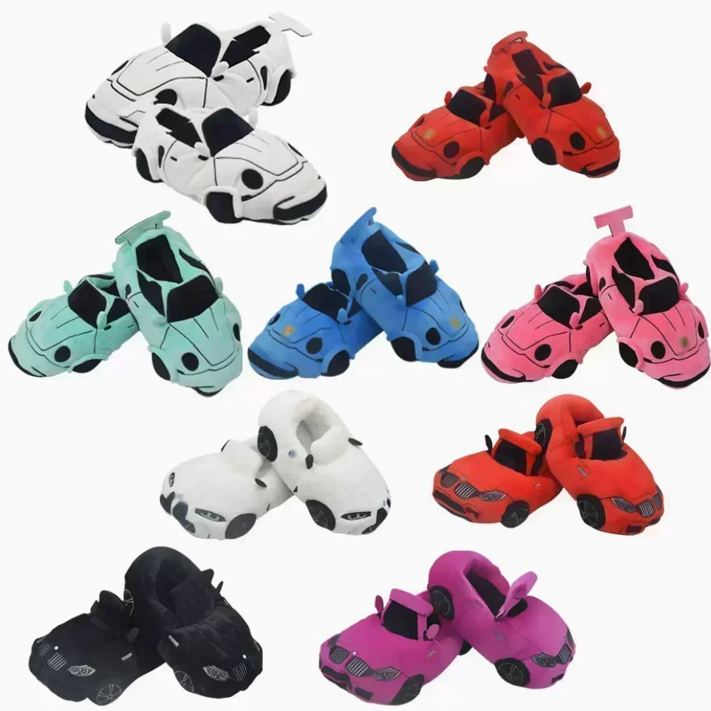 Cross Border  Plush Slippers Racing BMW Porsche Racing Plush Slippers