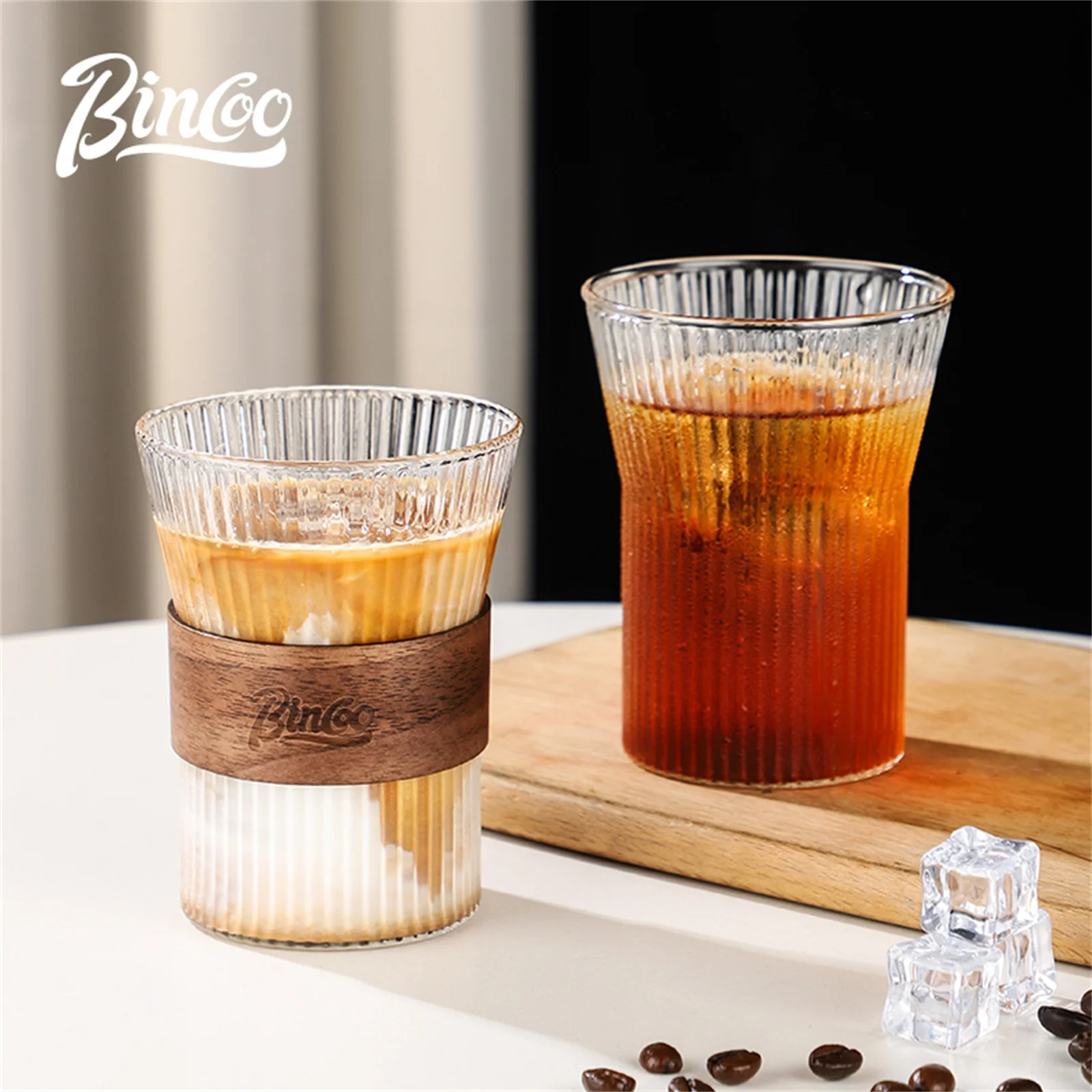 

BINCOO 310ML 510ML Japanese Style Glass Coffee Mug Walnut Cup Sleeve Cup Glasses Coffeeware Tea Mugs Beer Mug Home/Cafe Tools