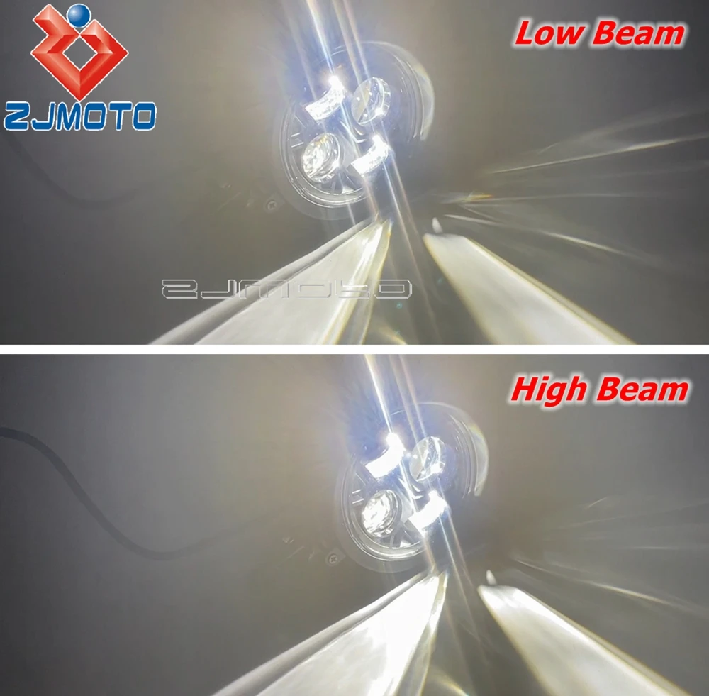 Motorcycle LED Headlight For Harley Custom Softail Sporster Touing Chopper Bobber Cruiser Supermoto Vintage Headlamp Hi/Lo Beam
