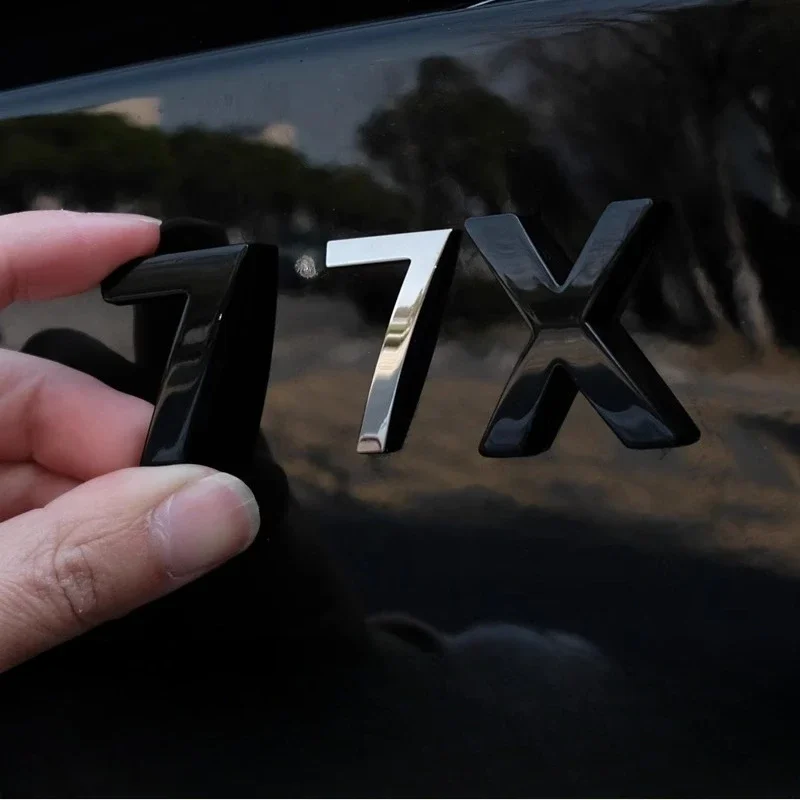 ZEEKR 7X 3D Gloss Black Metal Letter Emblem Badge 1Pcs Sticker Fit Car Rear Trunk Tailgate Exterior Mod Decor Parts