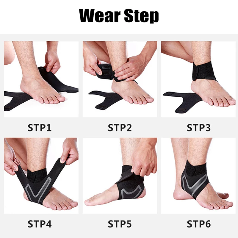 Sport Ankle Support Elastic Ankle Brace Guard Compression Stabilizer Tendon Pain Relief Strap for Men Women Fitness Accessories