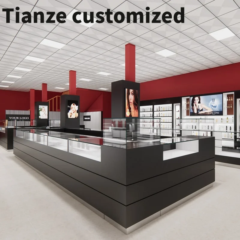 Customized-Perfume Store Display Wooden Shopfittings Tailor Design Exquisite Fragrance Shop Showroom