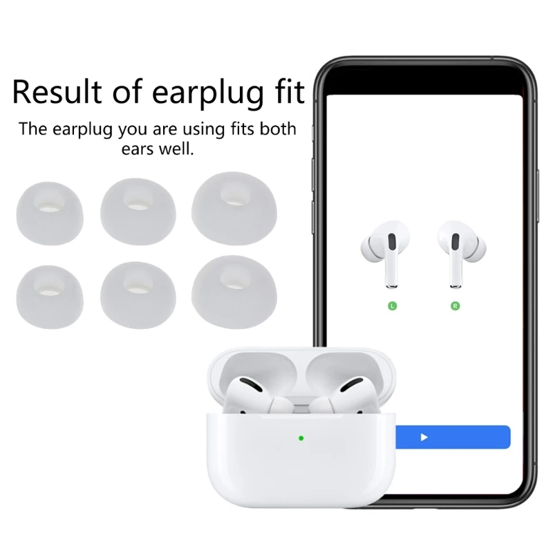 3Pairs Earbuds Cover In-Ear Tips Soft Silicone Ear Buds Accessories for Airpods Sports Earphone Eartips Dropship