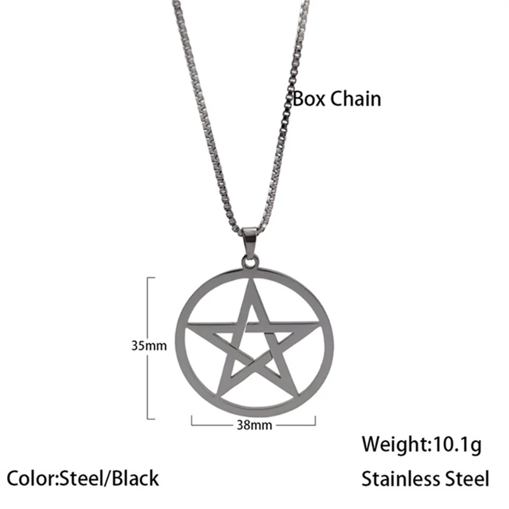 The New Personality Pentagram Pendant Necklace for Men Necklace Fashion Retro Jewish Shield Star of David Men\'s Jewelry Present