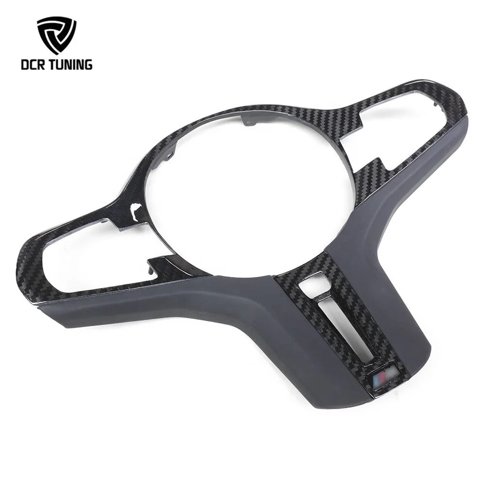 Dry Carbon Fiber Steering Wheel Cover Trim for BMW PRE-LCI F90 M5 X3M F87 X4M F98 2018 2019