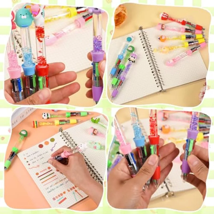 24PCS Mult Pen in One Fun 4in1 Cute Pens Bulk Kawaii Cool Ballpoint Pens for Fun Gifts