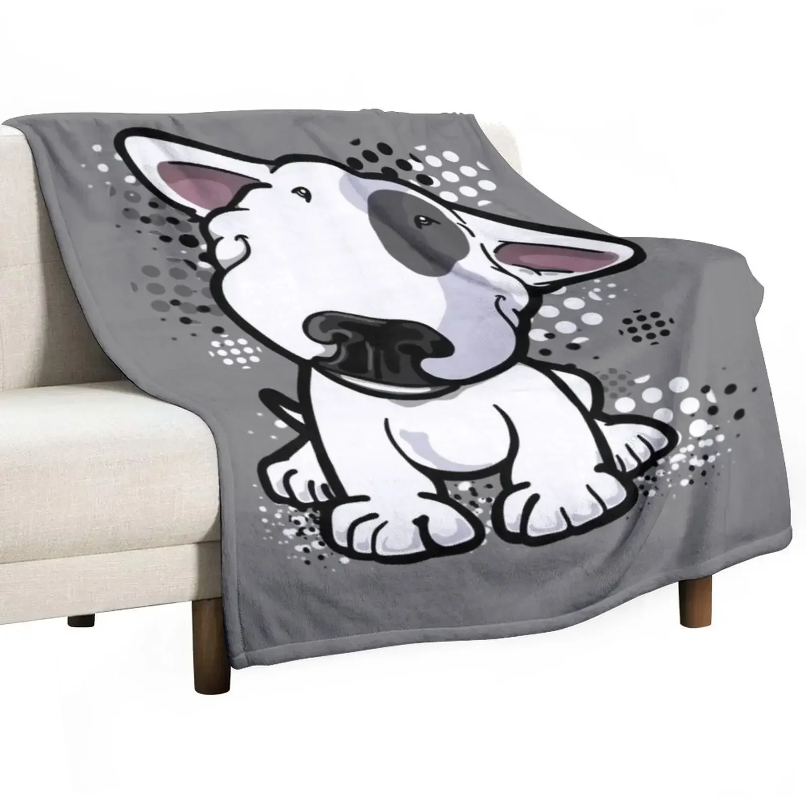 Happy Eye Patch Bullterrier Throw Blanket for babies valentine gift ideas Luxury Brand Blankets