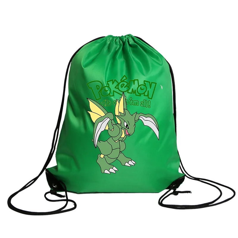 Pokemon Drawstring Bag Pikachu Polyester Storage Bag Game Anime Figure Backpackable Travel Bags Outdoor Hiking Bags Boys Gift