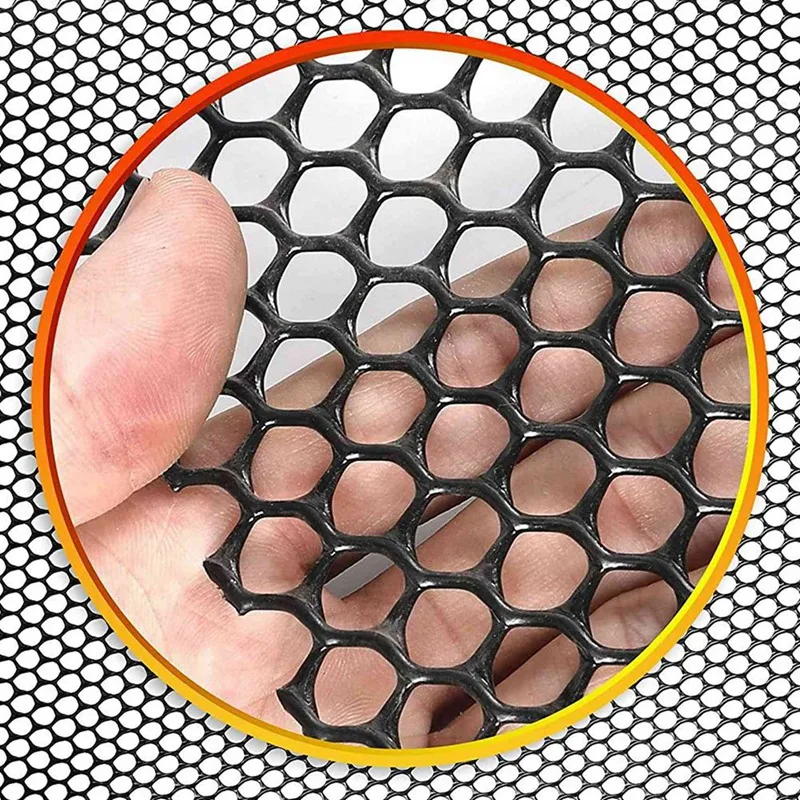 6X 15.7 Inch X 10FT Plastic Chicken Fence Mesh,Hexagonal Fencing Wire For Gardening, Poultry, Chicken Wire Frame Black