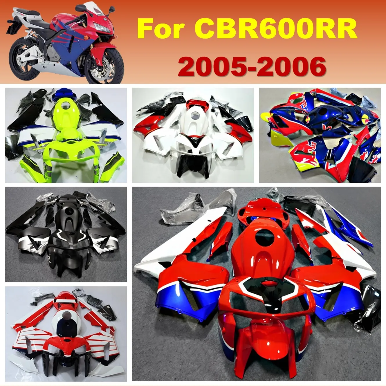 

Полный комплект обтекателей для CBR600 2005 2006 CBR600 RR F5 05 06, корпус мотоцикла ZXMT