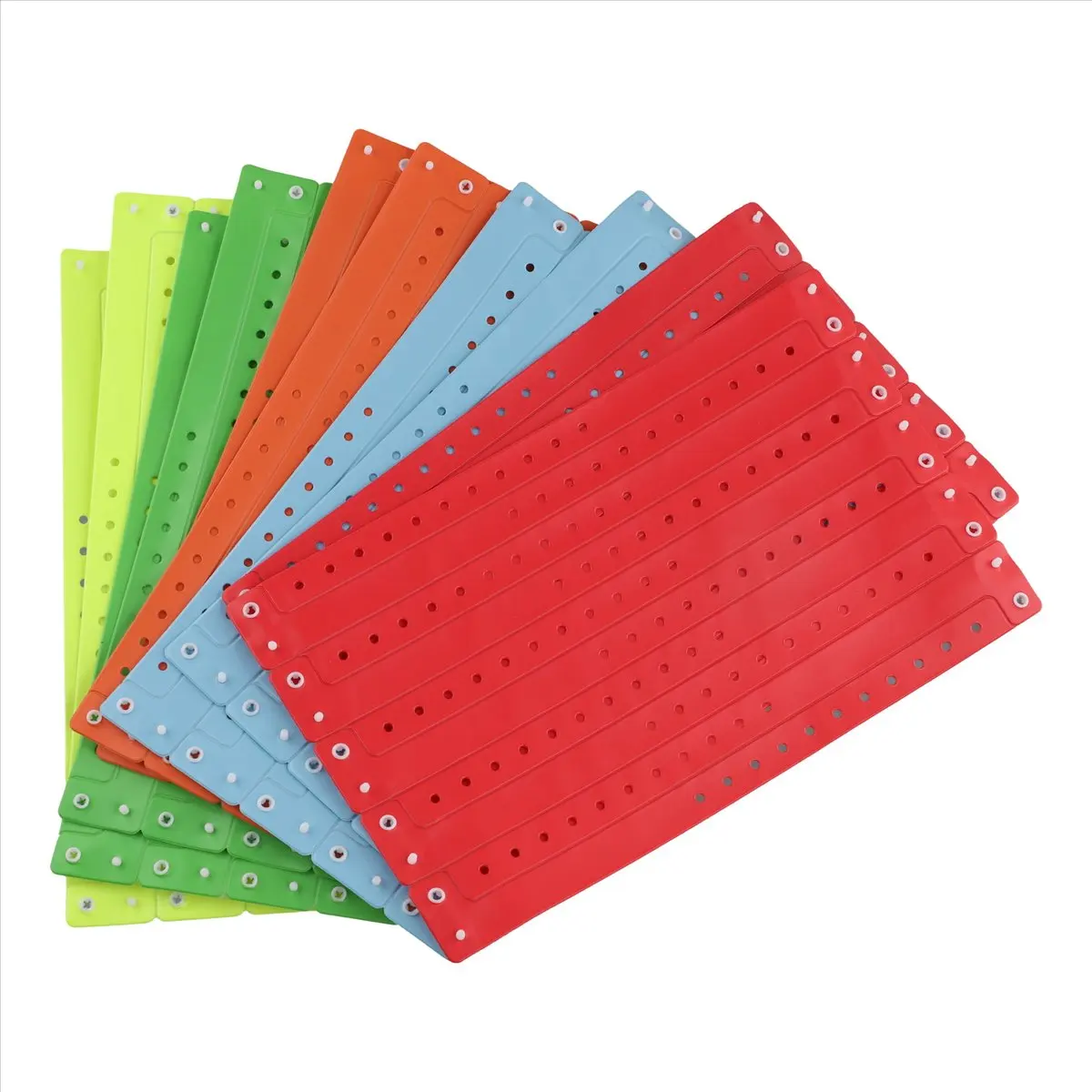 ABKM 100 Pcs Plastic Wristbands Colorful Party Wristbands Event Wristbands Concert Carnival Themed Party 5 Colors