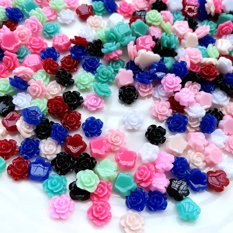 50 pieces of new cute 13mm resin mini flower flat back Cabochon scrapbook Kawaii DIY decorative accessories