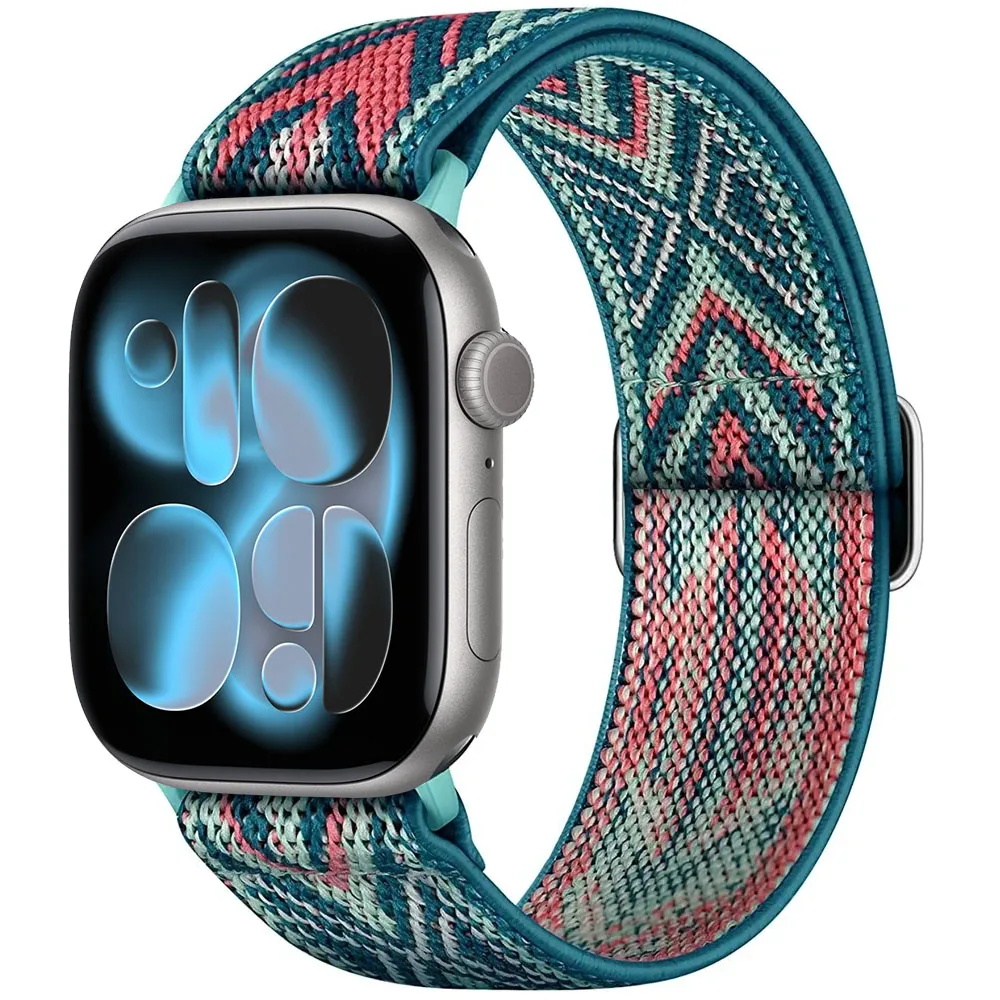Elastic Nylon Loop Strap For Apple Watch Ultra 4/3/2 49mm 12 11 10 46mm 42mm Bracelet Wristband iWatch 9 8 7 6 SE 45/41/44/40mm image 2