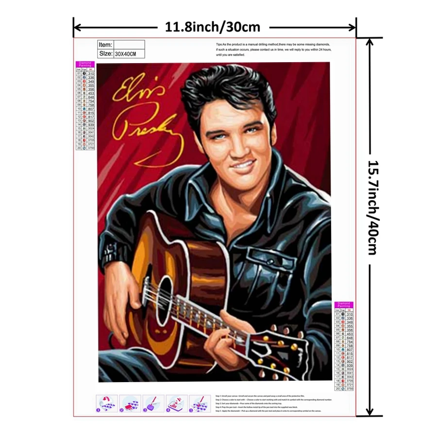 5D DIY Elvis Diamond Painting Kit American Rock Singer Sticker Diamond Embroidery Art Children's Gift