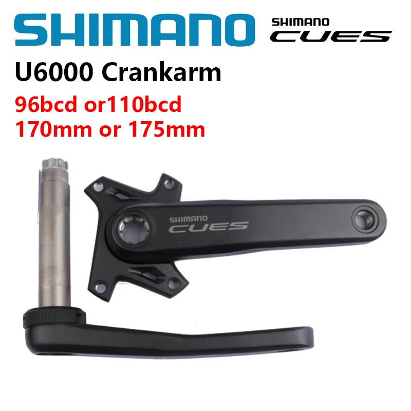 

Шатун Shimano CUES, 2 шт., шатун FC-U6000, велосипедный шатун 96BCD или 110BCD, 170 мм или 175 мм, 1x9s/10s/11s, шатун для MTB, оригинальный Shimano