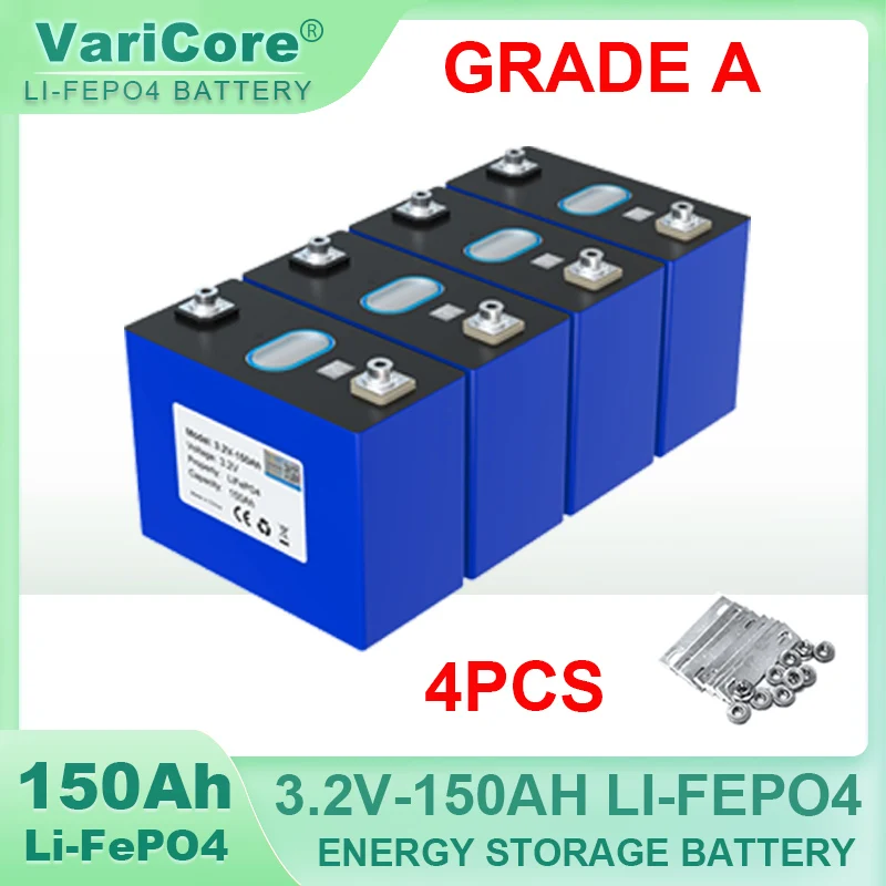 4pcs LiitoKala 3.2V 150Ah LiFePO4 배터리 DIY 4s 8s 12v 24V RV 오토바이 전기 자동차 여행 태양 광 인버터 배터리 면세