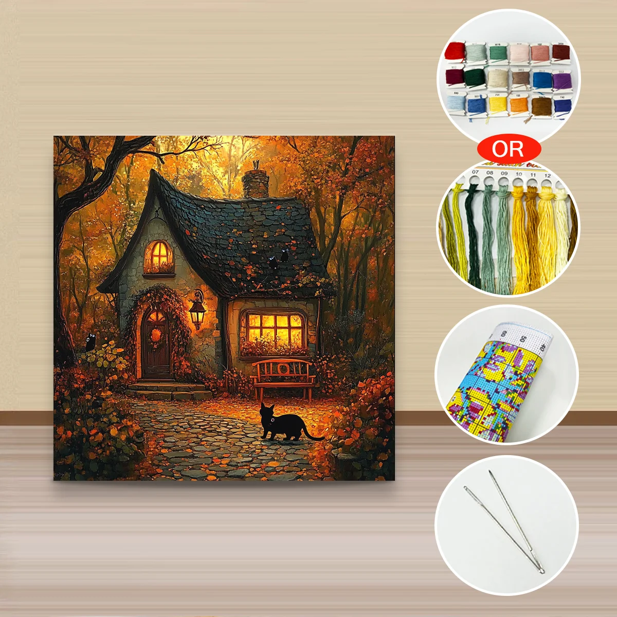 1 Stück 40x40 cm/15,74 Zoll, 11Ct/14Ct Kreuzstich-Set, DIY Valentinstagsgeschenk, Stickerei-Set für Festivals, Tiermotiv – Detail 3