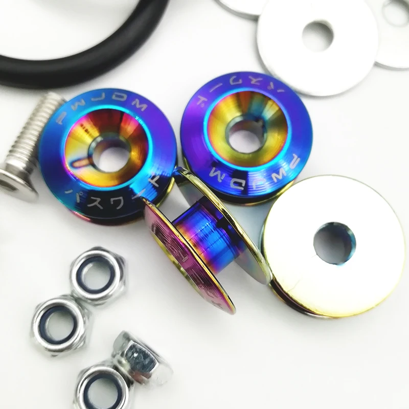 

Aluminum Fastener Kit Neo Chrome Quick Release Car Bumper Fender Trunk Hatch Lid