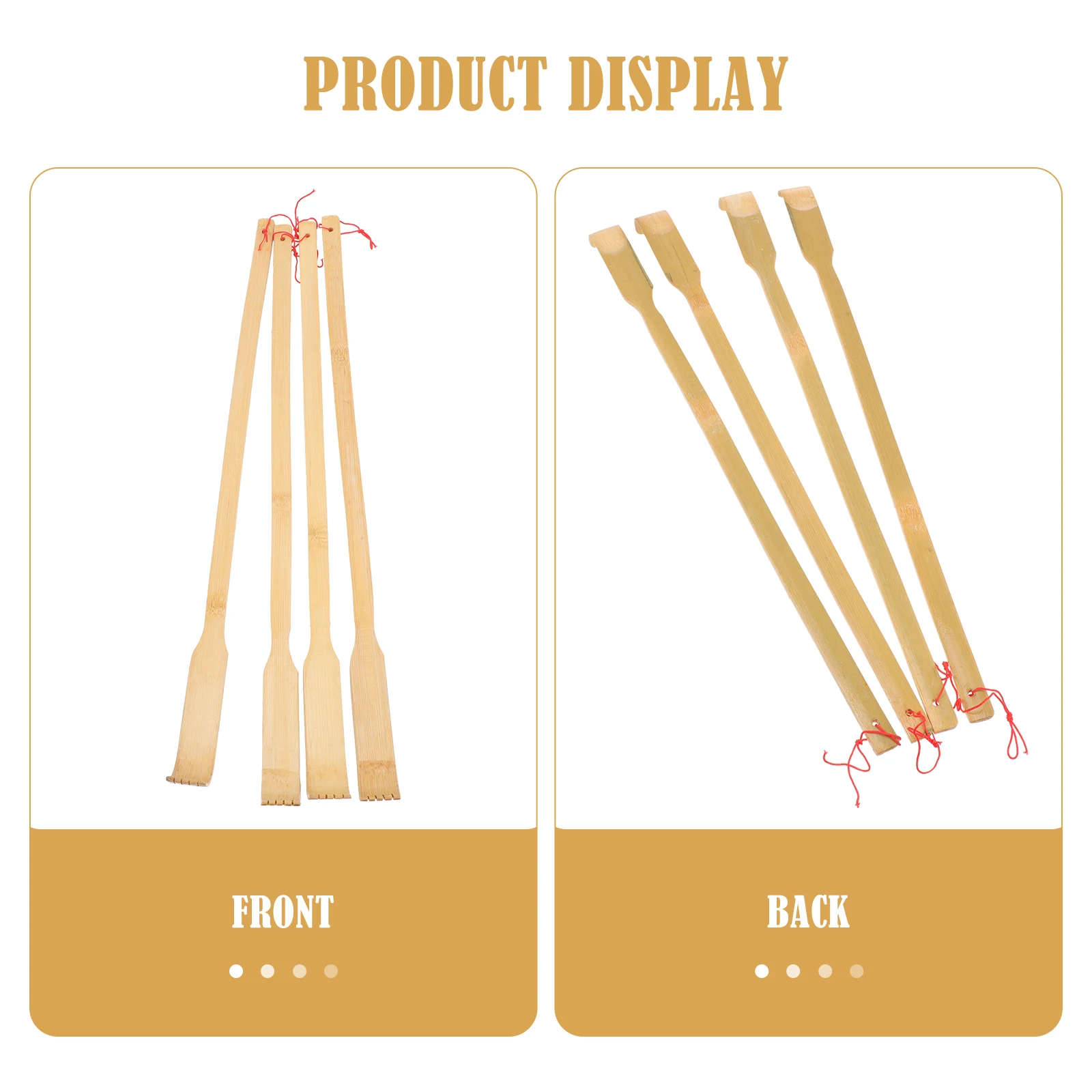 

4Pcs Portable Back Scratcher Bamboo Built Premium Handheld Scratching Stick for Soothing Itchy Spots Ergonomic Design Home