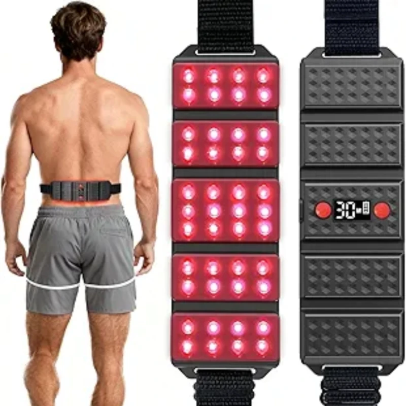 Portable Red Light Therapy Strap Rechargeable Infrared Light Therapy Device with Adjustable Strap for Shoulder Back Pain Relief