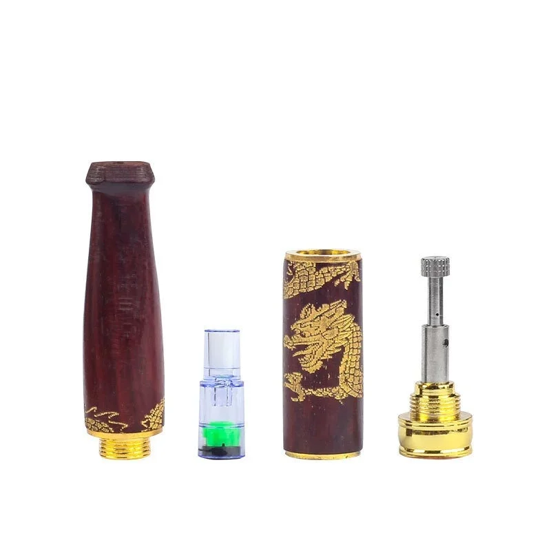 

Men’s Dragon-Carved Solid Wood Smoking Filter - Double-Cycle Filtration, Washable &Reusable, Dual-Thickness Fit Cigarette Holder