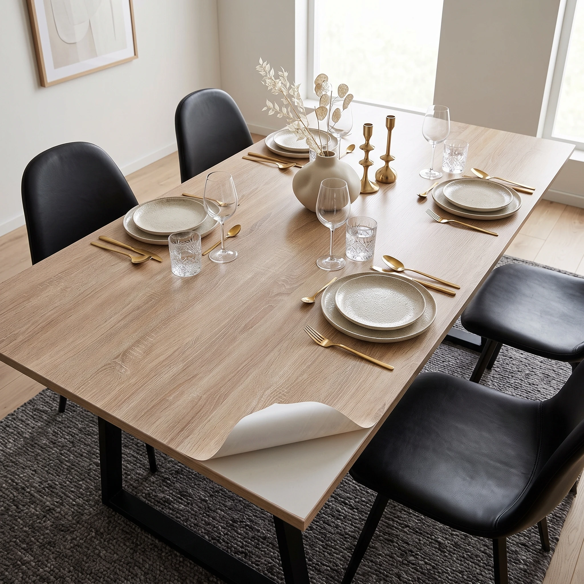 Light Oak Wood Grain Self Adhesive Contact Paper Waterproof Vinyl Sticker for Kitchen Counter Cabinet Table Furniture Renovation