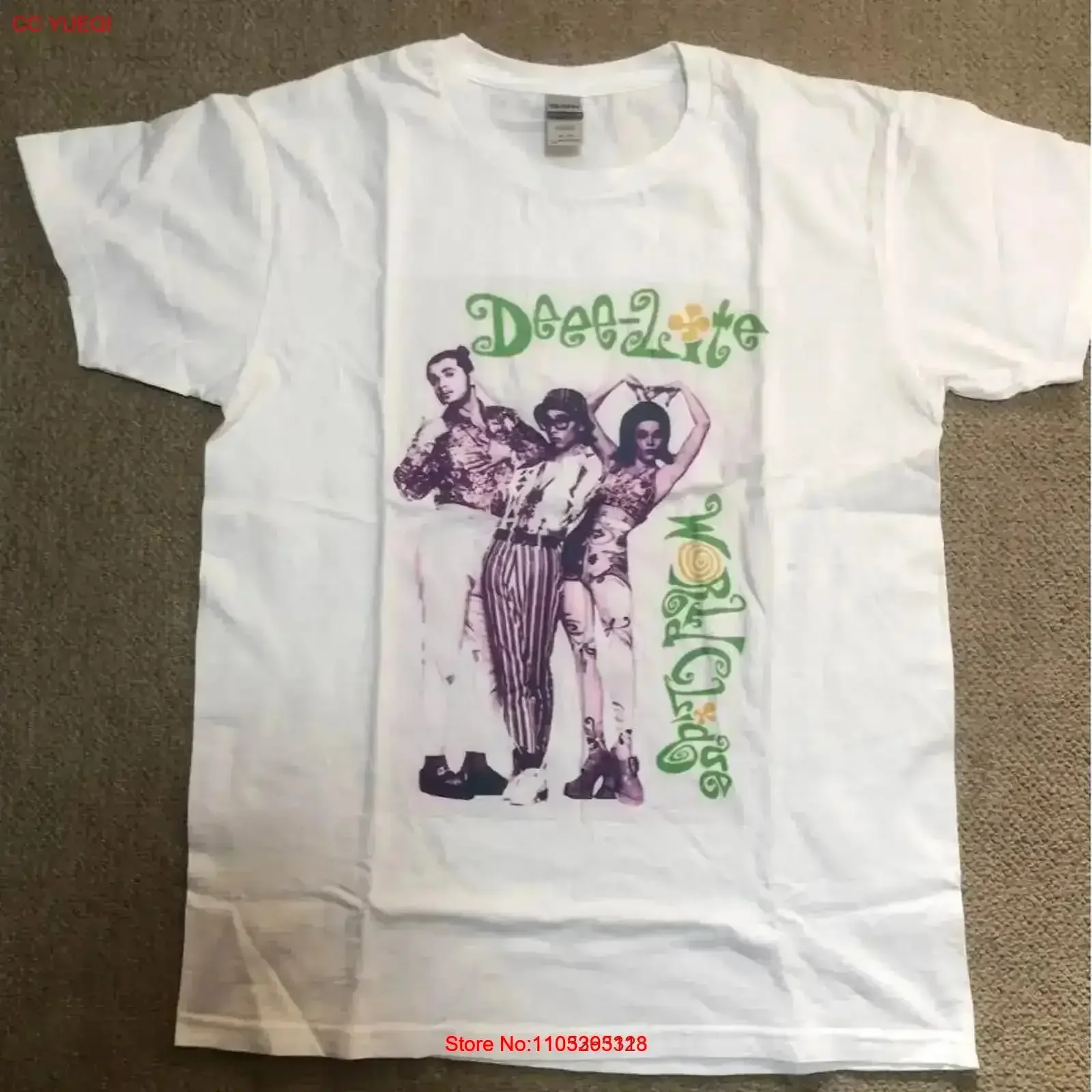 Camiseta Vintage Deee Lite Blanca para Conciertos, Tallas S a 5XL AR423, Lavada, Elástica, Versátil, Casual, Suave, Elegante y Vintage para Hombre