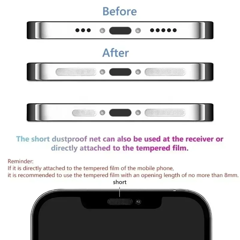 16-1PCS Metal Dustproof Net Stickers For IPhone 17 16 15 Pro Max 16 Plus Speaker Hole Anti-Dust Metal Mesh Dust Cover Universal